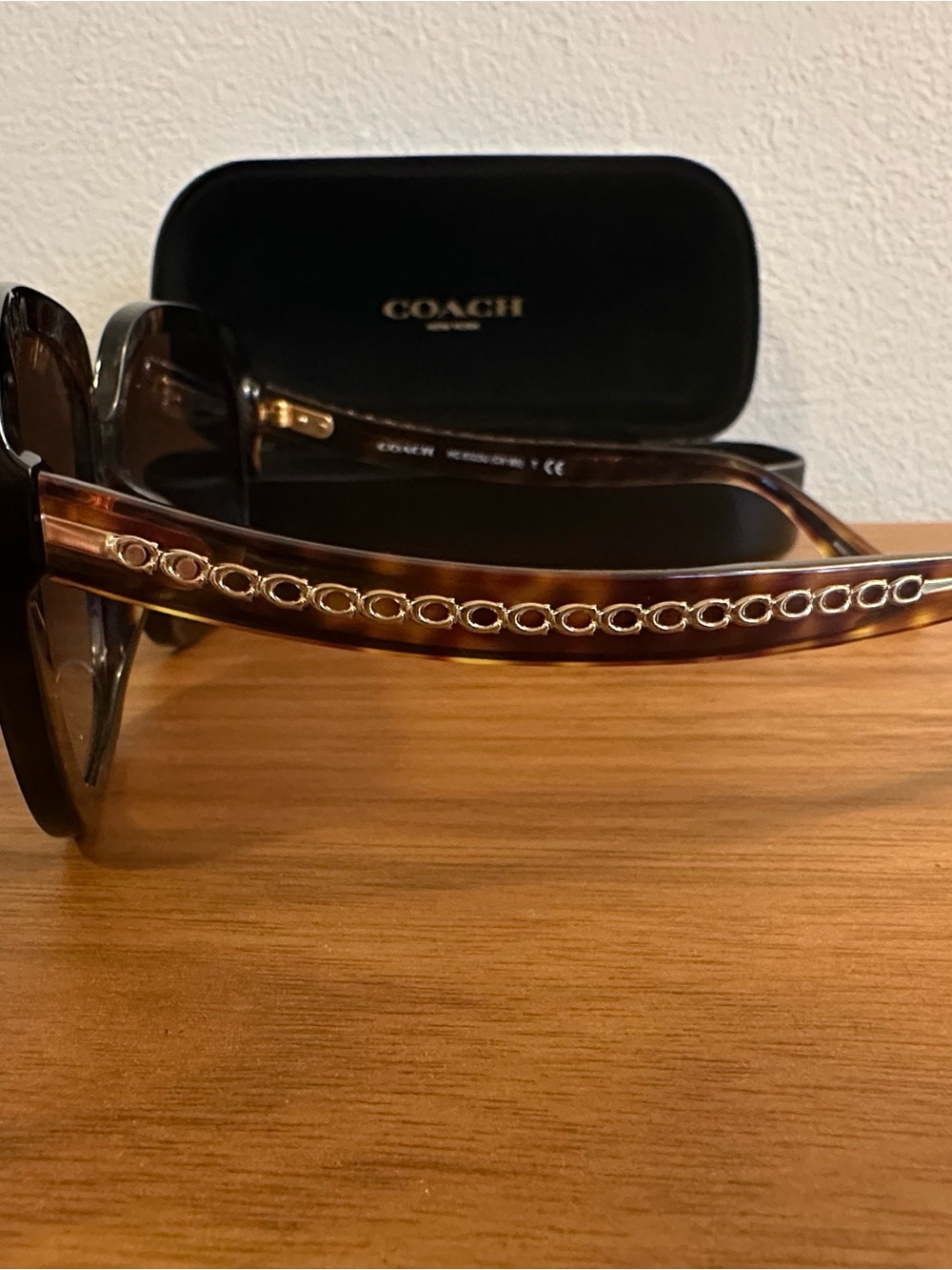 COACH Women's Tortoiseshell Frame Sunglasses with Brown Gradient Lenses - Picture 2 of 2